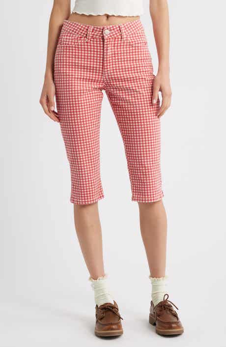 Damson Madder Gingham Capri Jeans