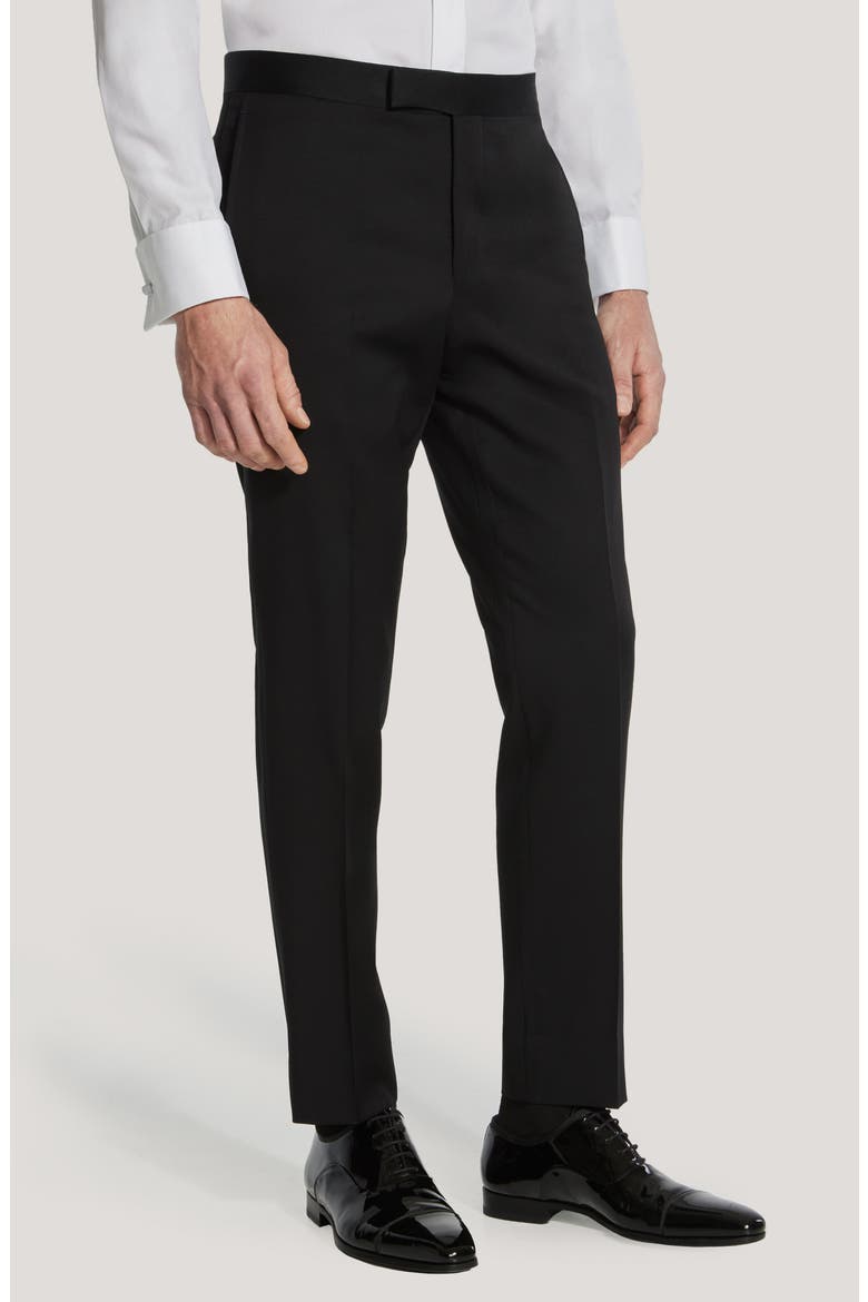 Ezra Notched Lapel Black Wool Tuxedo, Alternate, color, BLACK