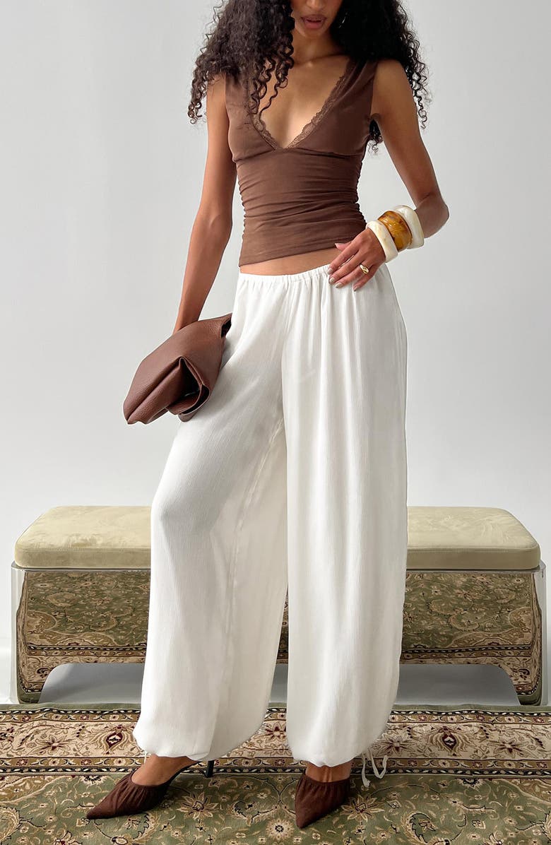 Princess Polly Moondancer Balloon Pants, Alternate, color, Cream