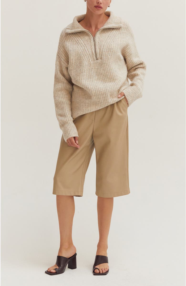CRESCENT Half-Zip Funnel Neck Sweater, Alternate, color, Oatmeal