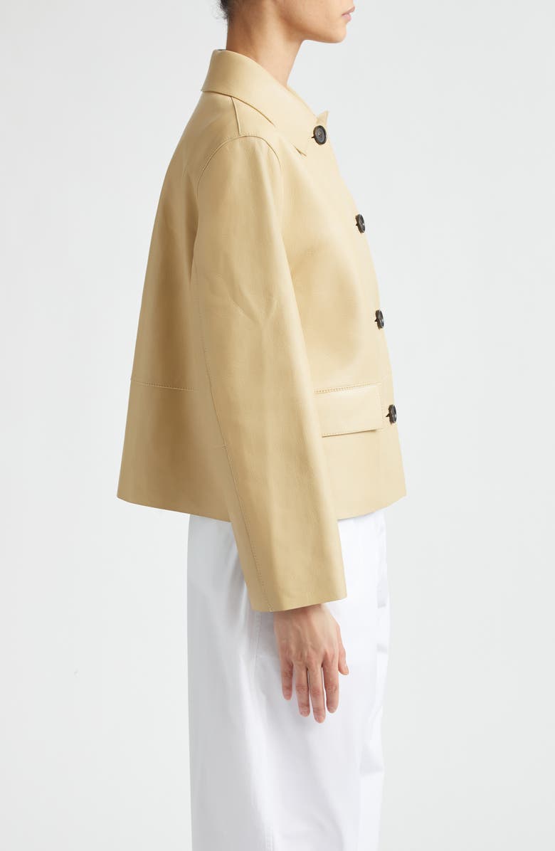 TOTEME Bonded Lambskin Leather Jacket, Alternate, color, Chai