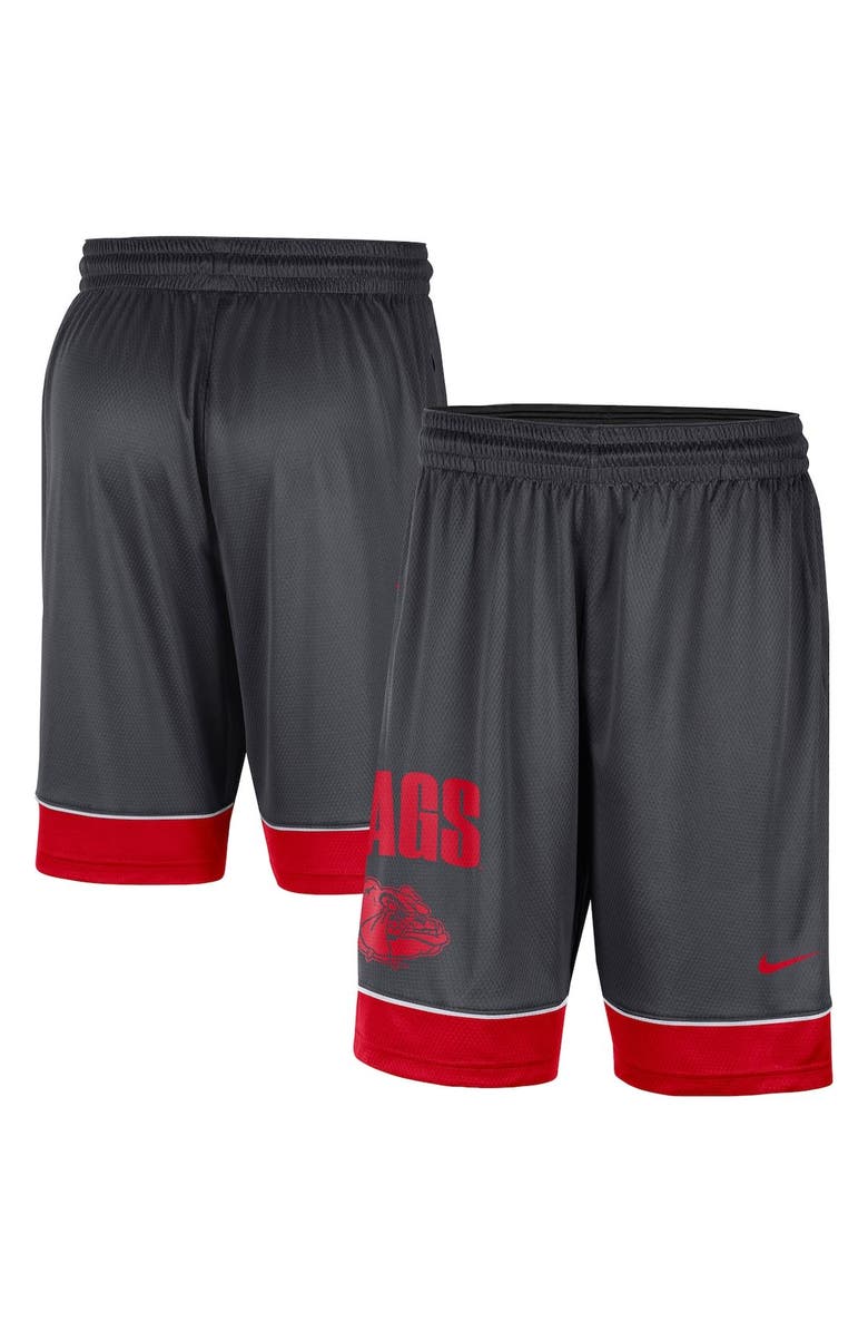 Nike Men's Nike Charcoal/Red Gonzaga Bulldogs Performance Fast Break Shorts, Main, color, 