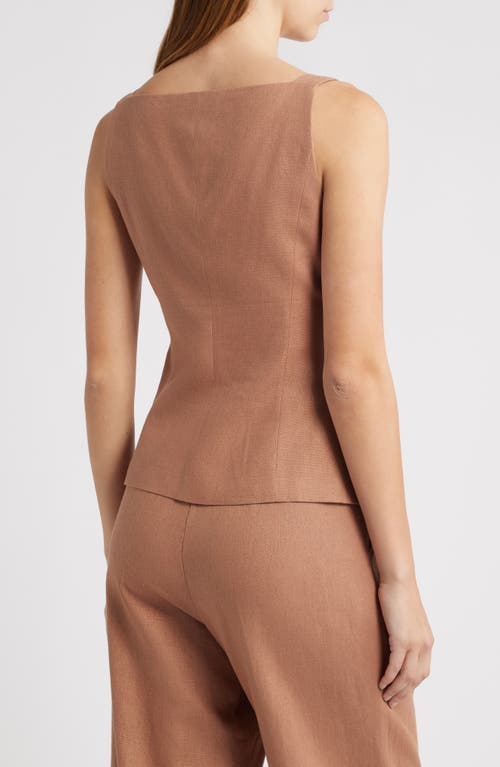 Wayf Naomi Linen Blend Vest In Brown