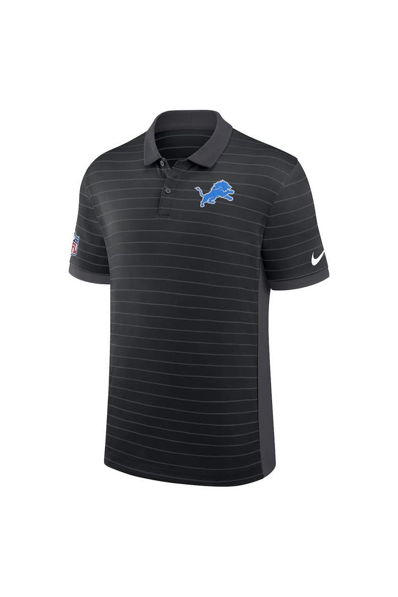 Men's Nike Black Detroit Lions Sideline Victory Stripe Performance Polo, Alternate, color, Black