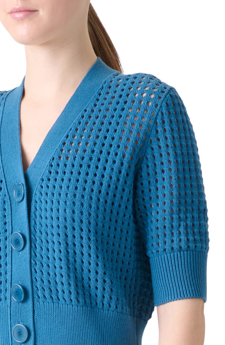 Akris punto Chunky Mesh Cardigan, Alternate, color, Medium Blue