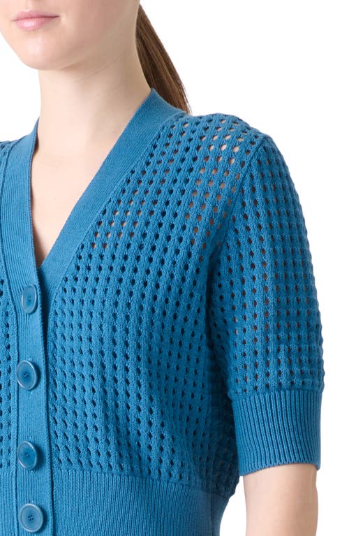 Akris Punto Chunky Mesh Cardigan In Blue