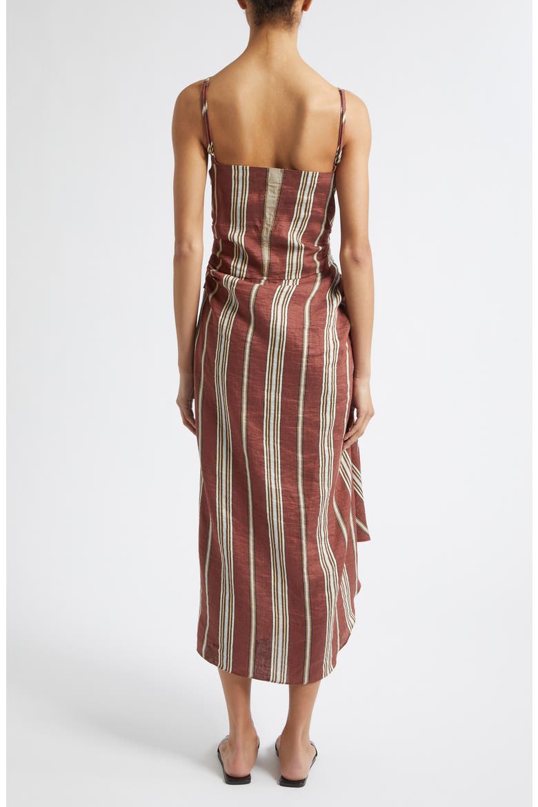 Naomi Stripe Linen Blend Dress, Alternate, color, BRUNETTE MULTI