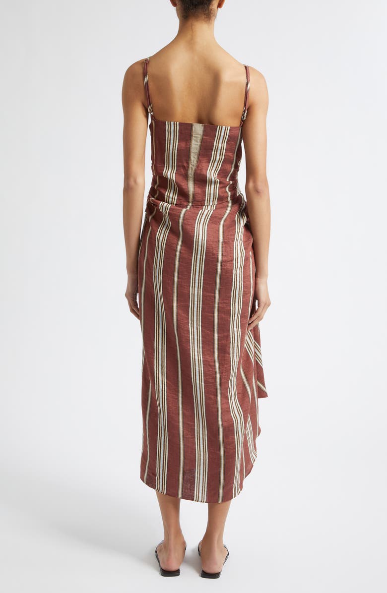 A.L.C. Naomi Stripe Linen Blend Dress, Alternate, color, Brunette Multi