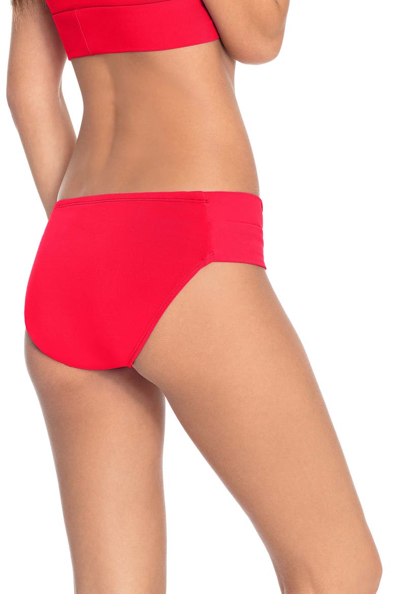 Ava Twist Hipster Bikini Bottoms, Alternate, color, FIERY RED