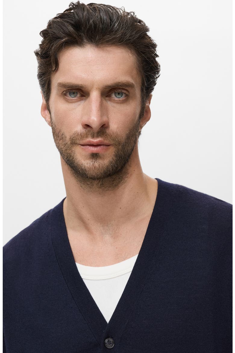 Solid Wool Cardigan, Alternate, color, NAVY