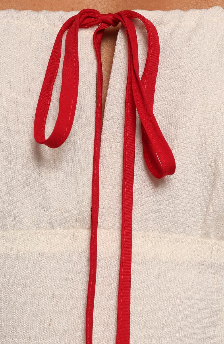 Petal & Pup Gracie Tie Milkmaid Sundress, Alternate, color, Oatmeal