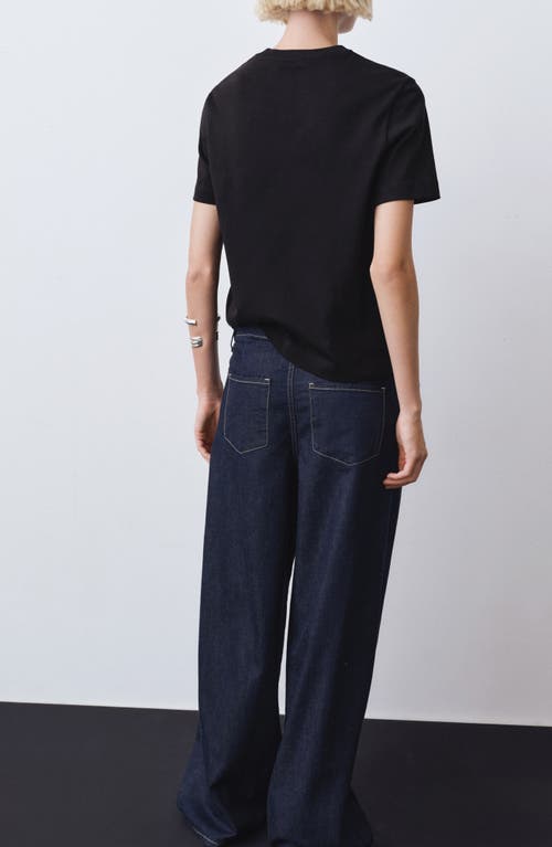 Mango Cotton T-shirt In Black