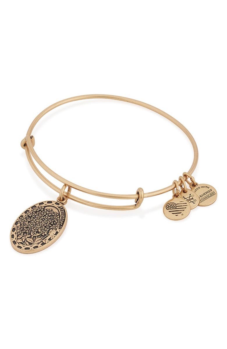 Alex and Ani 'I Love You Daughter' Expandable Wire Bangle, Alternate, color, 