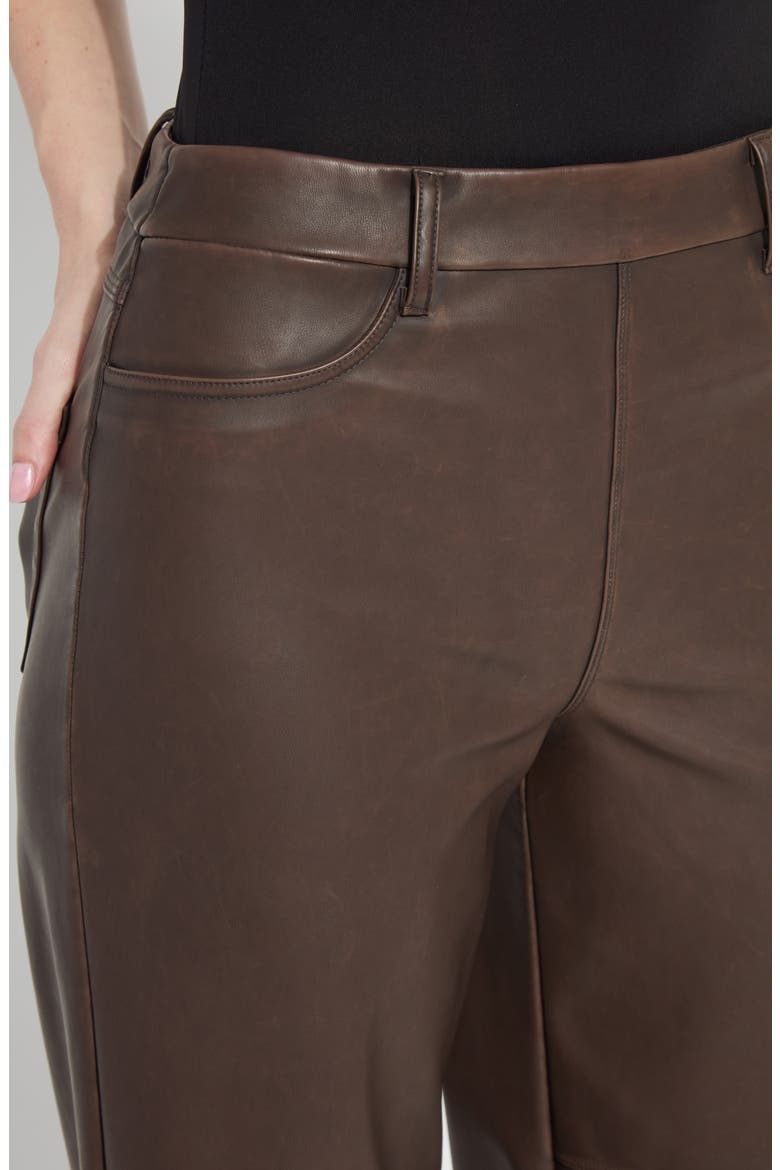 Cortina Faux Leather Wide Leg Pants, Alternate, color, TRUFFLE
