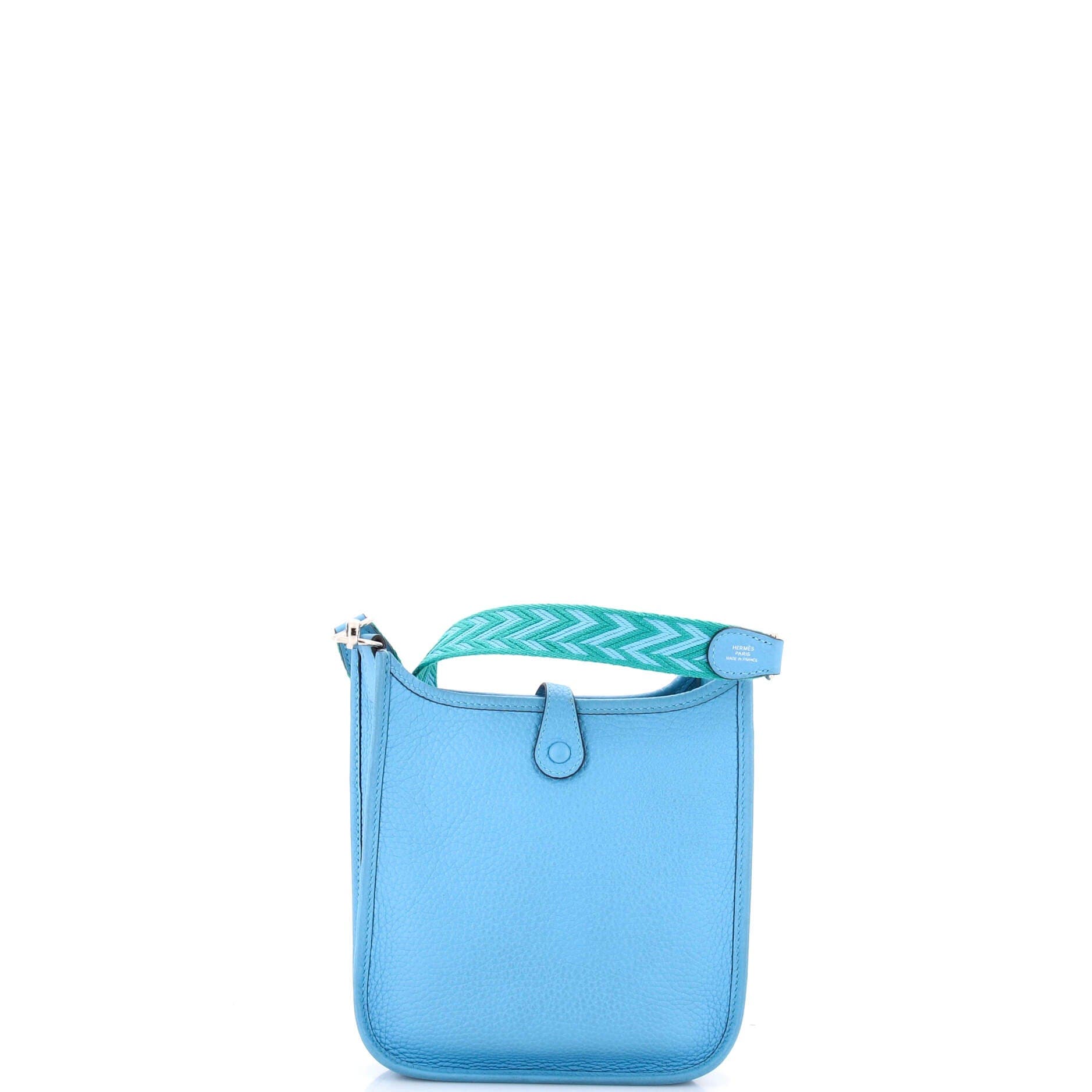 Pre-Owned Hermes Evelyne Bag Gen III Clemence TPM, Alternate, color, Bleu Du Nord