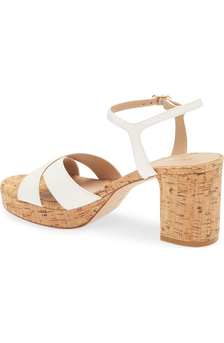 Stuart Weitzman Dayna Ankle Strap Platform Sandal, Alternate, color, Cream Leather