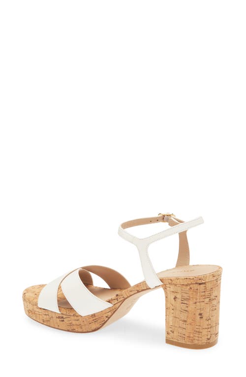 Shop Stuart Weitzman Dayna Ankle Strap Platform Sandal In Cream Leather