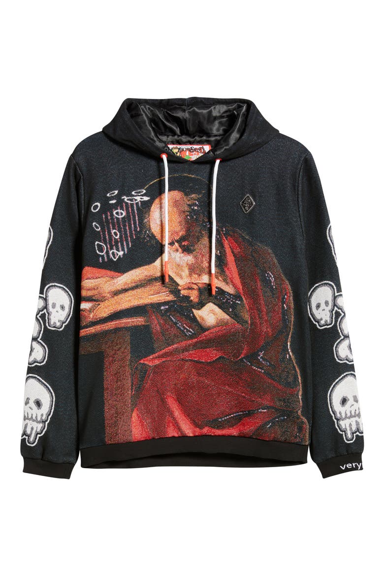 Saint Jerome Writing Hoodie, Alternate, color, BLACK