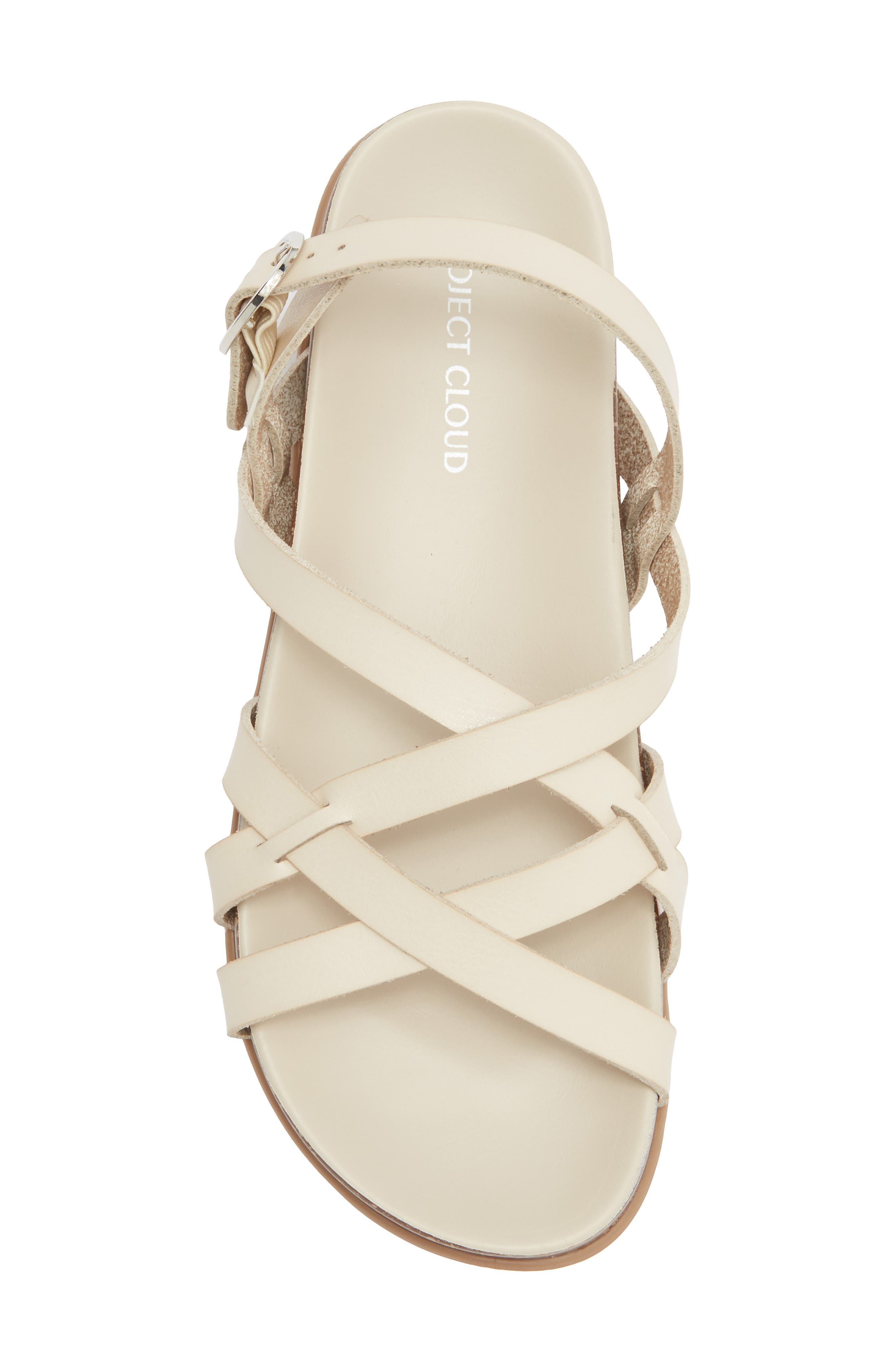 Project Cloud Faux Leather Sandal, Alternate, color, Cream