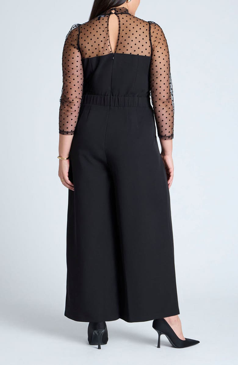 ELOQUII Mesh Mock Neck Jumpsuit, Alternate, color, 