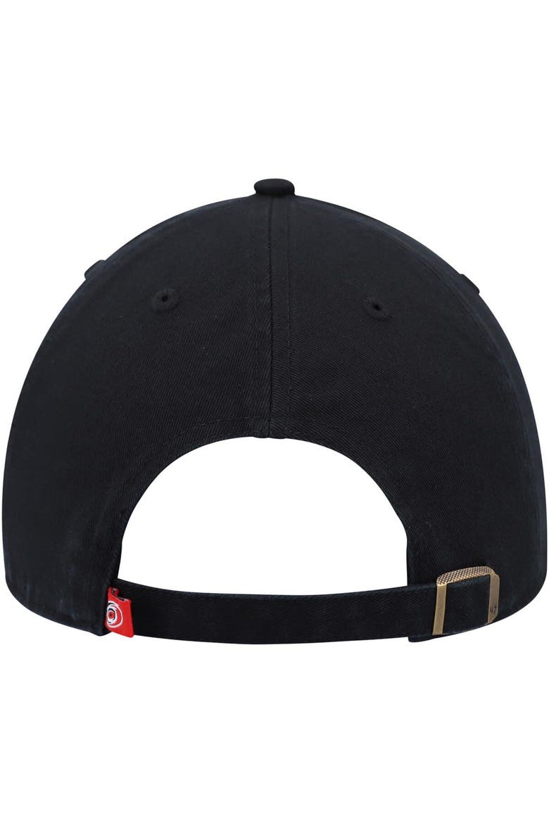 Men's '47 Black Carolina Hurricanes Alternate Logo Clean Up Adjustable Hat, Alternate, color, Black
