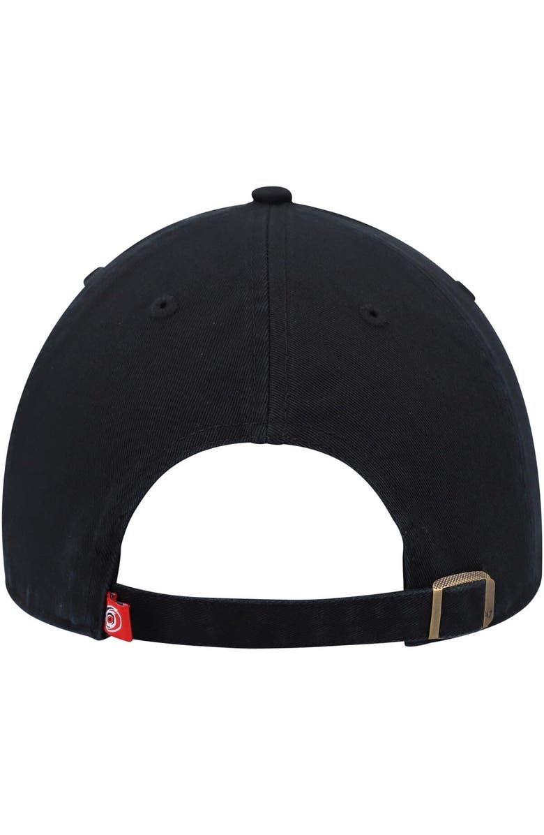 '47 Men's '47 Black Carolina Hurricanes Alternate Logo Clean Up Adjustable Hat, Alternate, color,