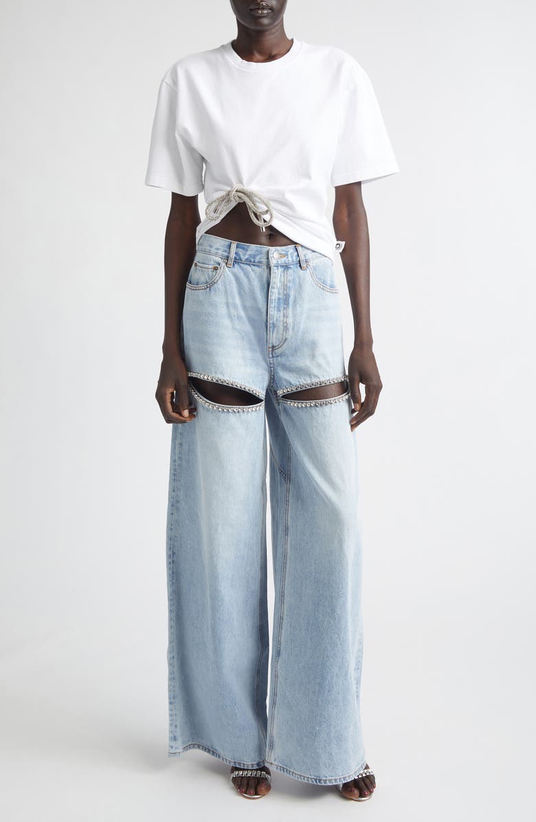 Area Crystal Knot T-Shirt, Alternate, color, White