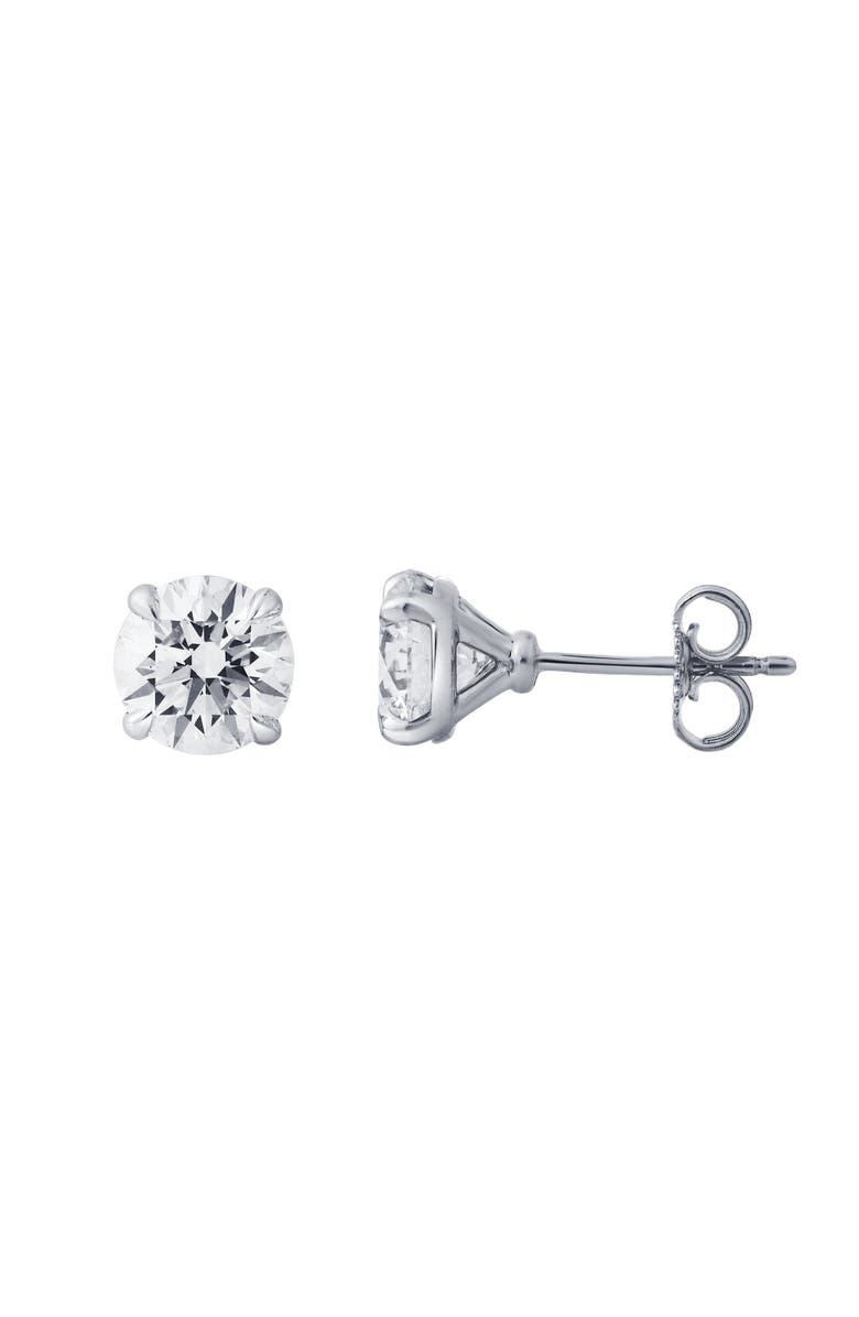 LuvMyJewelry Nisara 2.5 Ct TW Lab Grown Round Diamond Studs 14K Gold Earrings, Alternate, color, 14K White Gold