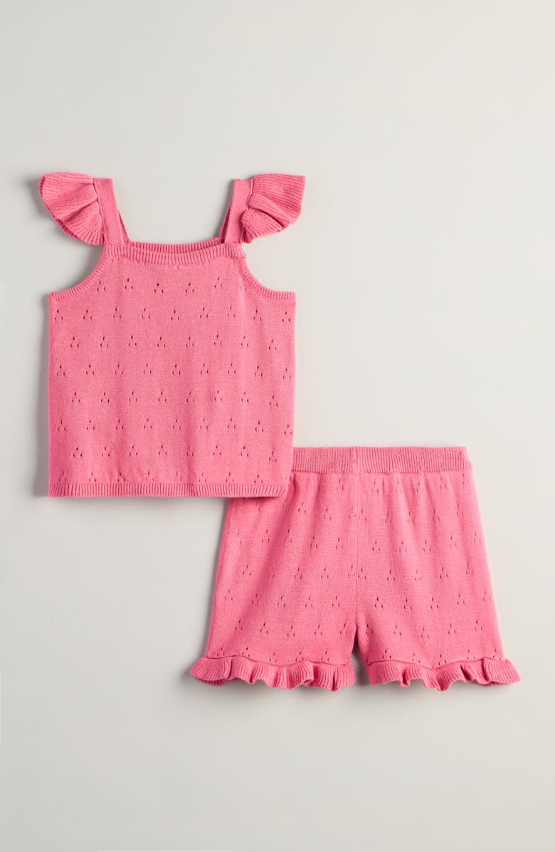 Nordstrom Cap Sleeve Sweater & Shorts Set, Alternate, color, Pink Sunset
