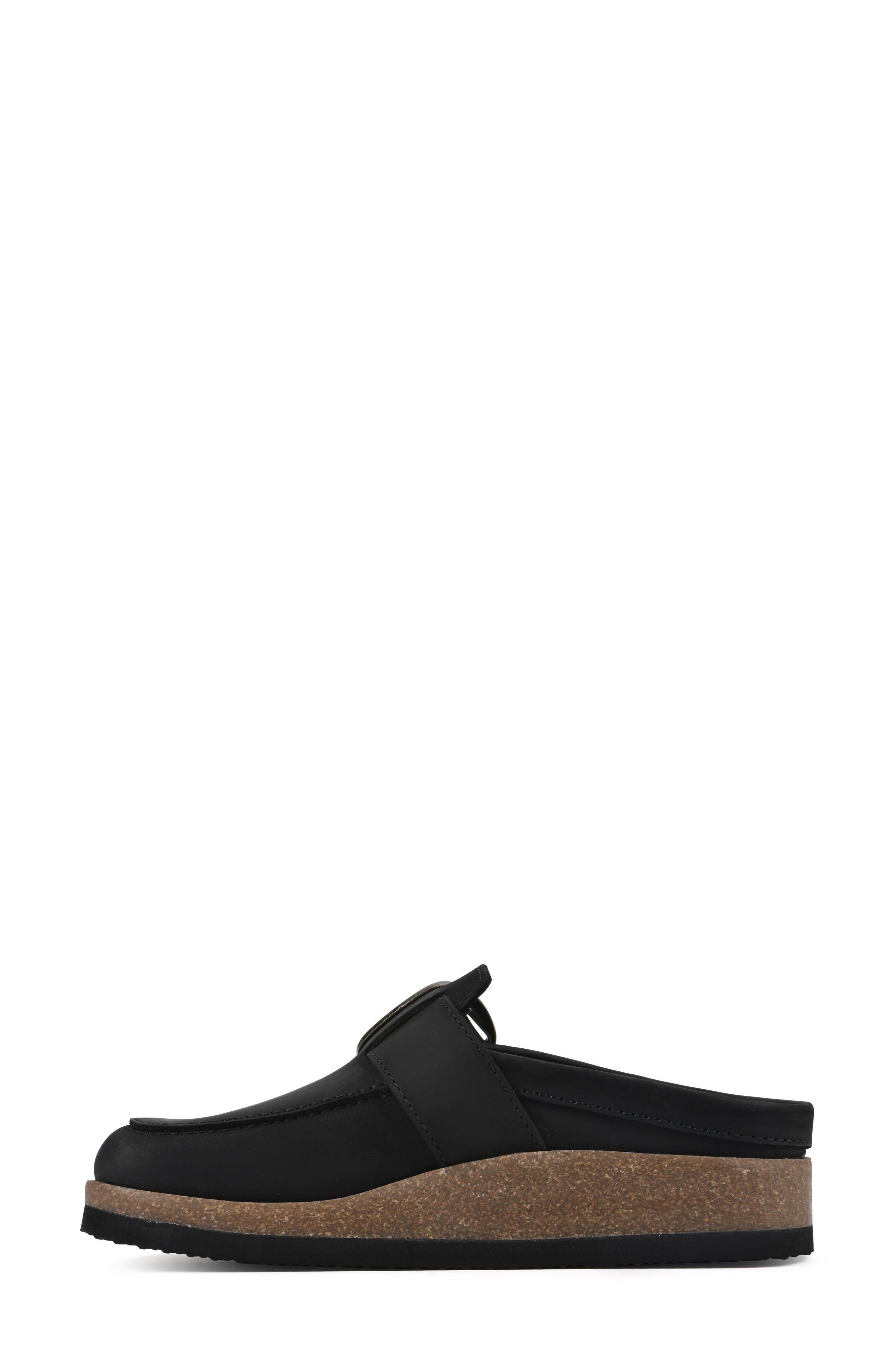 White Mountain Footwear Bueno Mule, Alternate, color, Black Leather