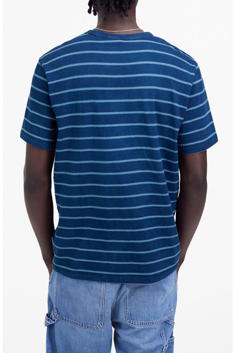 Indigo Dyed Cotton Slub T-Shirt, Alternate, color, DARK INDIGO