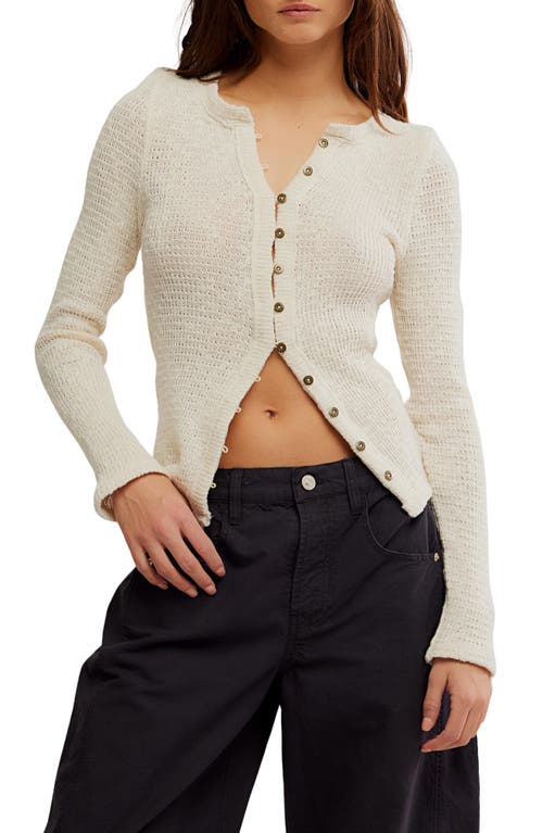 Free People It's On Rib Cardigan In White