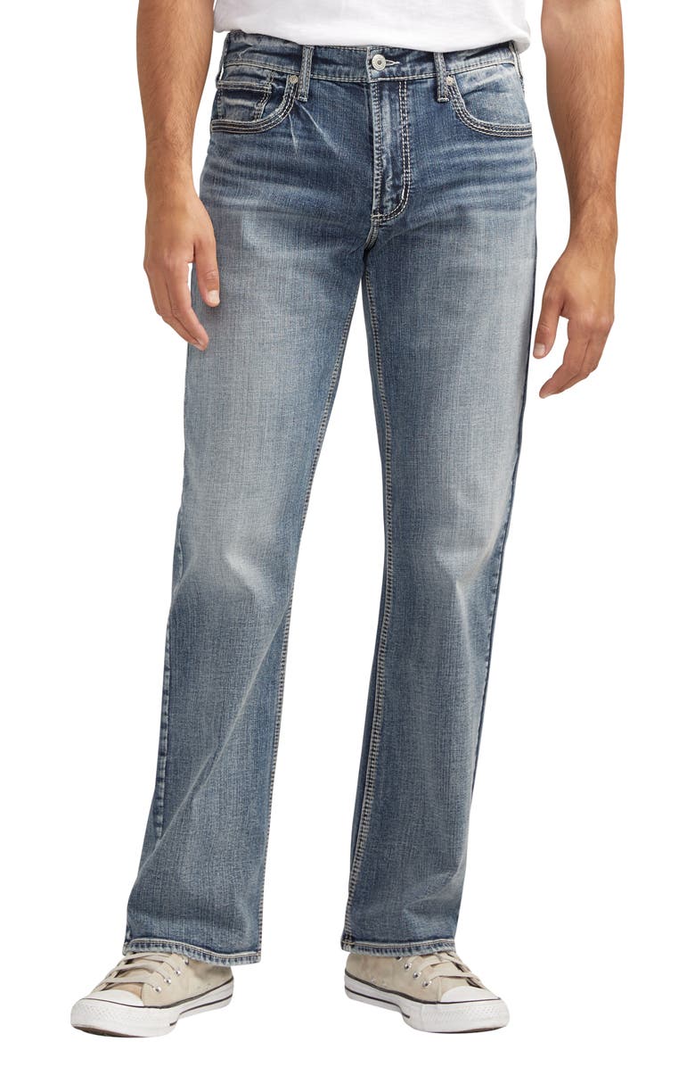 Silver Jeans Co. Zac Relaxed Straight Leg Jeans, Main, color, 