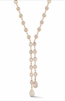 14K Rose Gold Plated Cubic Zirconia Y-Necklace