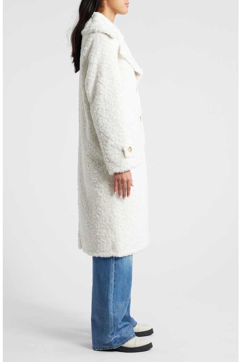 Longline Faux Fur Coat, Alternate, color, IVORY