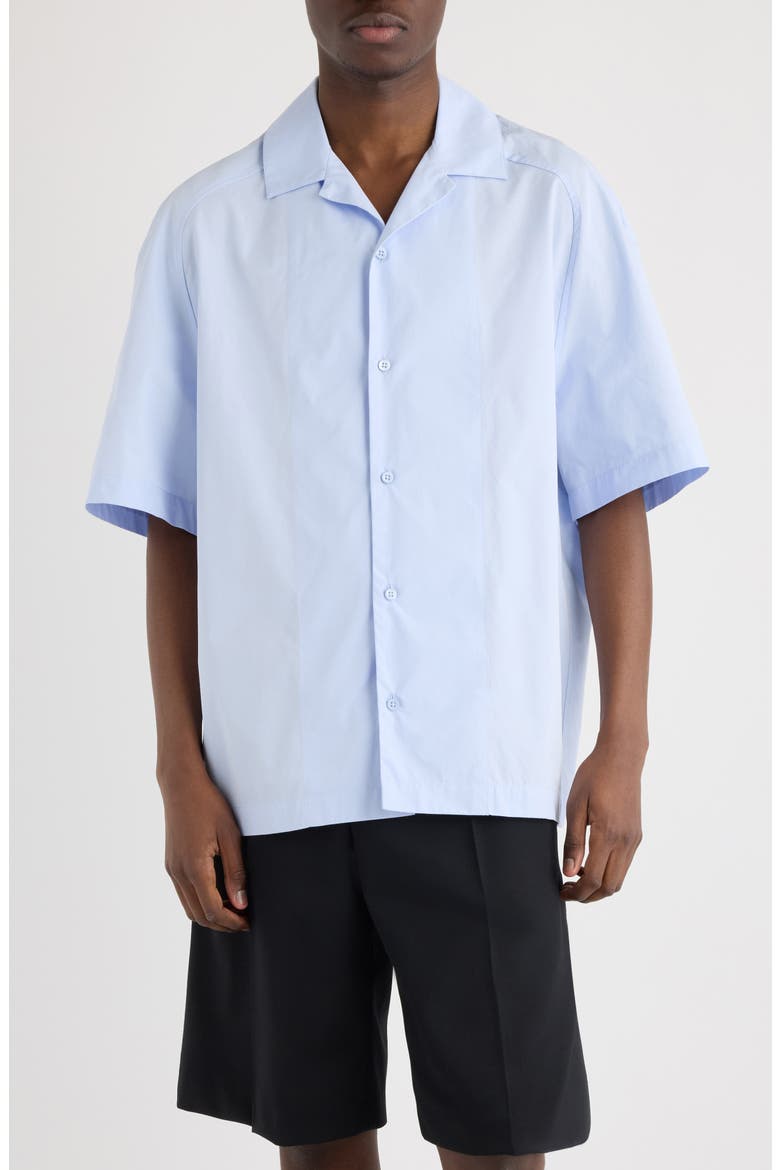 La Chemise Fonccio Embroidered Camp Shirt, Main, color, J SIGNATURE BLUE EMBROIDE