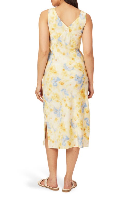 Scotch & Soda Sleeveless Bias Satin Midi Dress In Multi