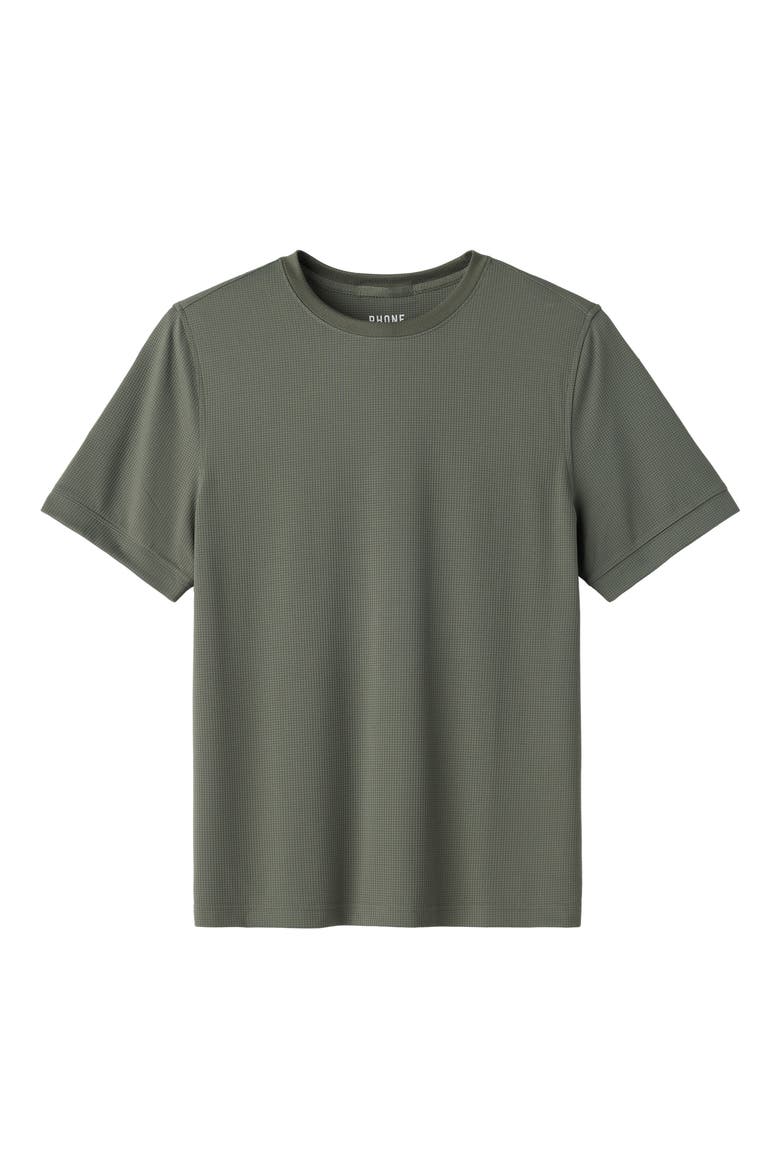 Waffle Tech Crew T-Shirt, Alternate, color, OLIVE SHADOW
