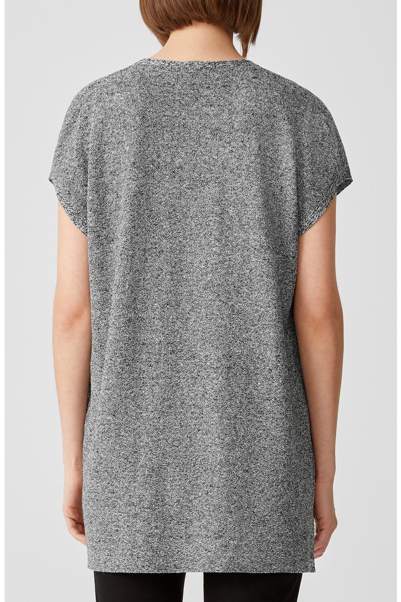 V-Neck Slub Tunic, Alternate, color, BLACK/ WHITE