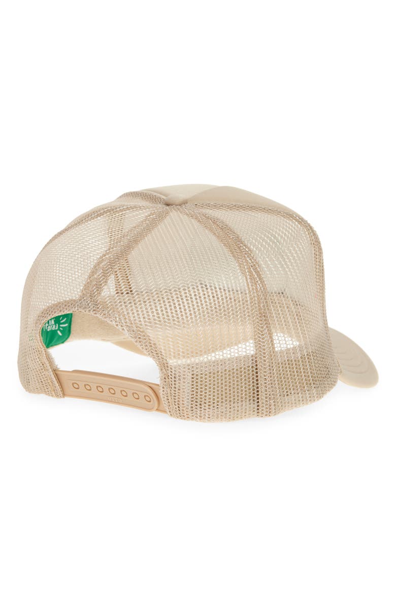 Friday Feelin’ Embroidered Patch Trucker Hat, Alternate, color, Tan