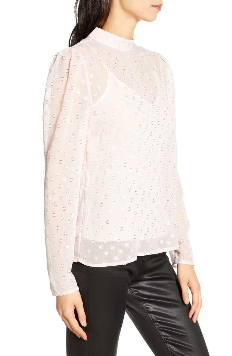Chelsea28 Metallic Clip Dot Blouse, Alternate, color, 