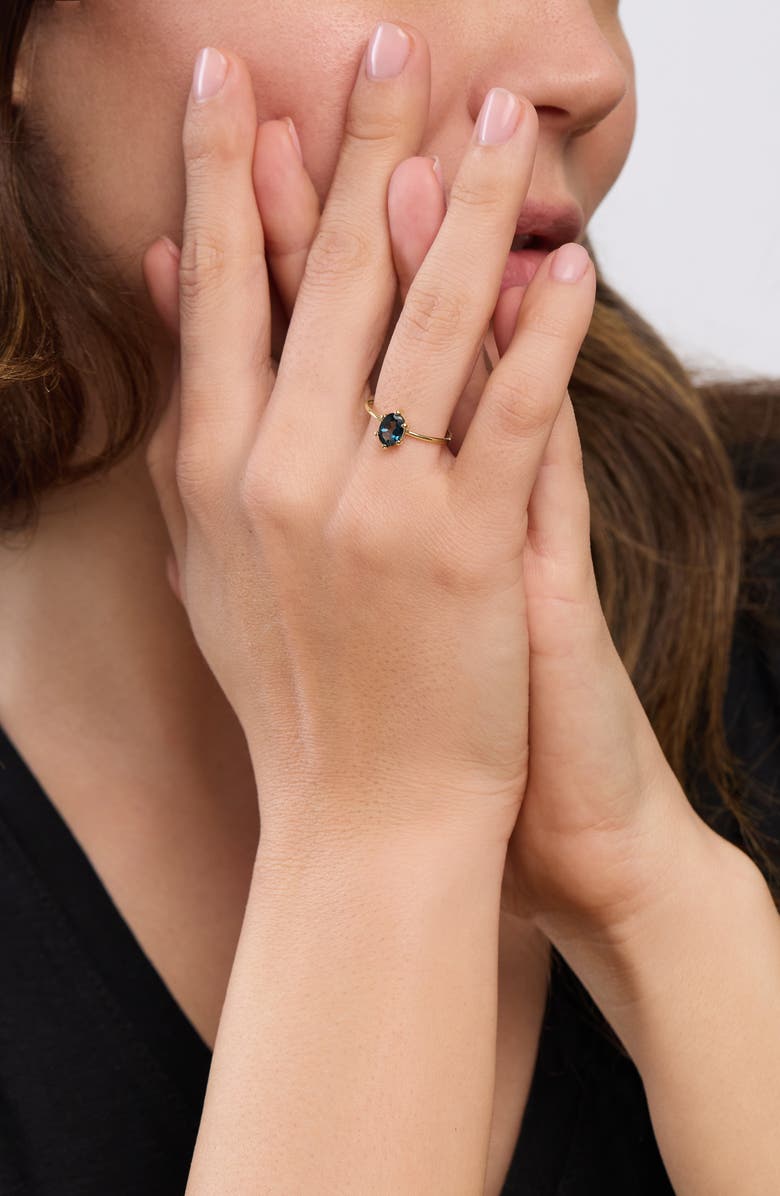 Bony Levy London Blue Topaz Stackable Ring, Alternate, color, 14K Blue Topaz