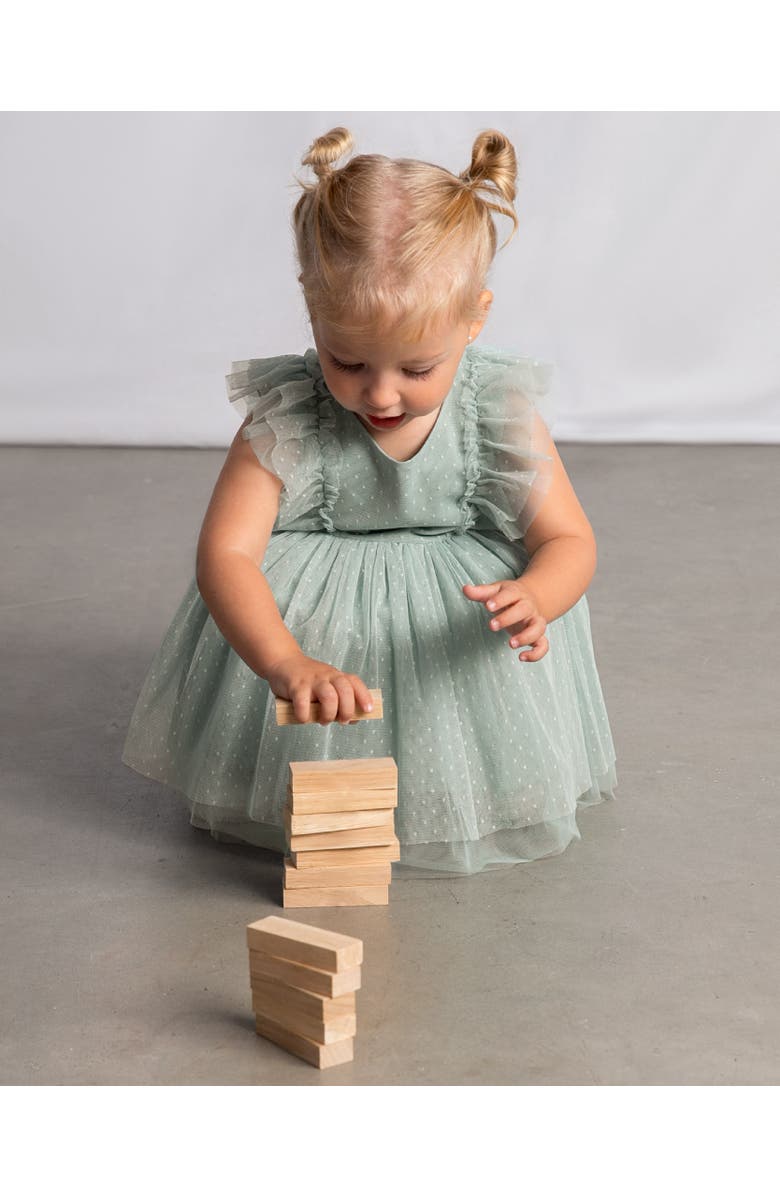 Mayoral Dress With Matching Headband, Alternate, color, Green