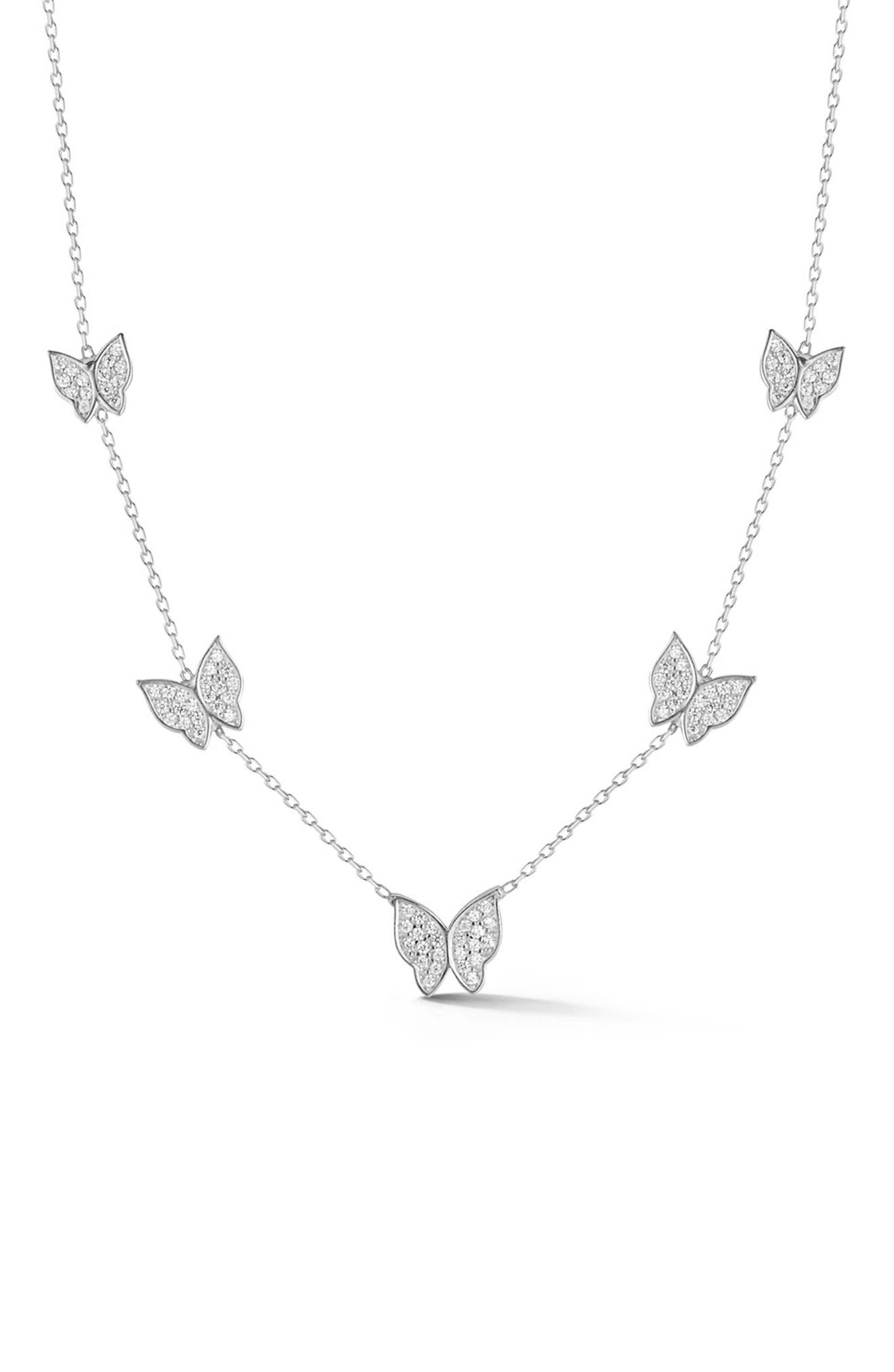 SPHERA MILANO Sterling Silver & CZ Butterfly Necklace