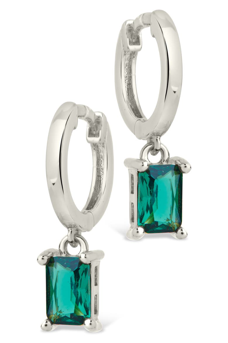 Cirilla CZ Drop Huggie Hoop Earrings, Alternate, color, SILVER