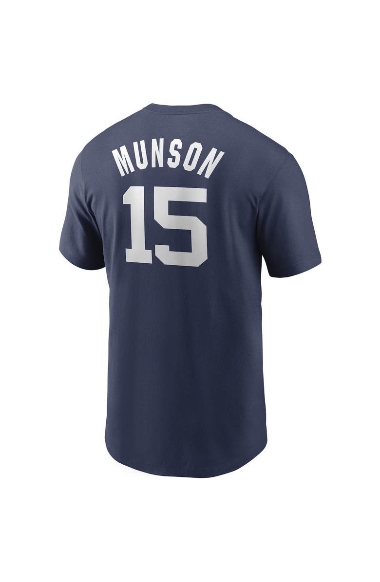 Nike Men's Nike Thurman Munson Navy New York Yankees Cooperstown Collection Name & Number T-Shirt, Alternate, color, 