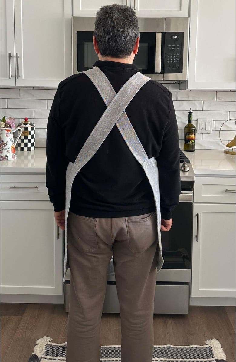 Olive & Linen Crossback Apron, Alternate, color, 