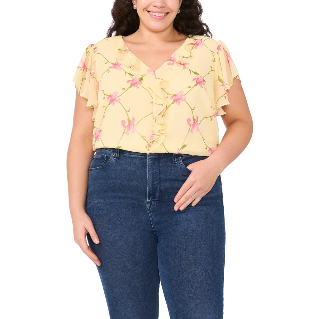 Shop Cece Floral Print Ruffle Top