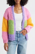 Roffe Accessories Colorblock Chunky Cardigan