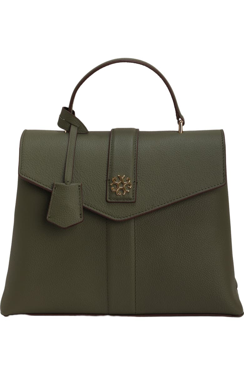 GORSKI Leather Bag with Crossbody Strap, Main, color, Olive